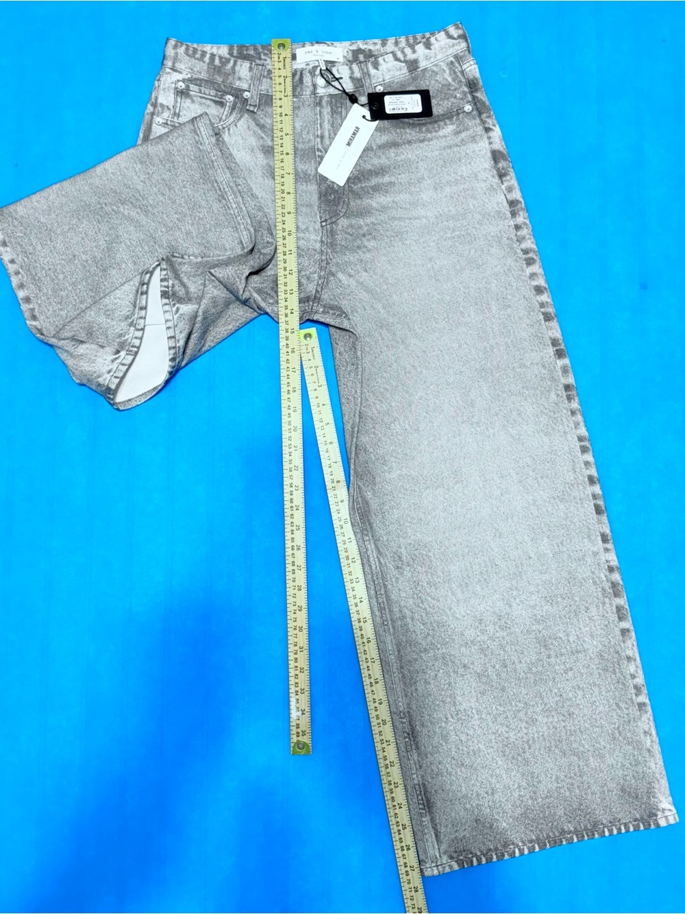 Rag & Bone Miramar Sofie Wide Leg Ankle Jeans Women’s Size 29 Icy Grey NWT - Picture 10 of 17